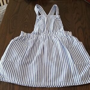 H&M Blue and White Striped Pinafor Dress With Pockets. Size 1½-2T